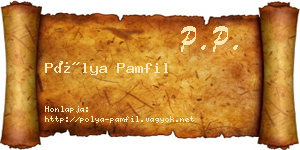 Pólya Pamfil névjegykártya